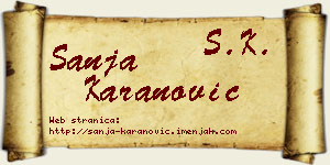 Sanja Karanović vizit kartica